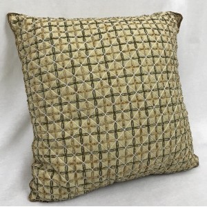 Borgata Decorative Gold Brown Geometric Design  Beaded Throw Pillow 16 x 16   153139636908